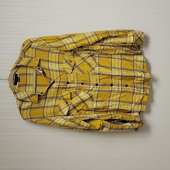 Sanctuary by Anthropologie sz small yellow plaid snap front top - Picture 1 of 5